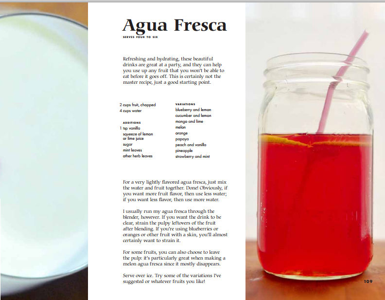 A recipe for “Agua Fresca” from Leanne Brown’s cookbook “Good and Cheap.”