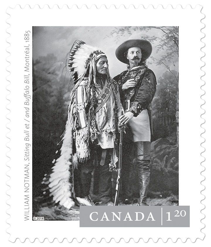 This Canada Post stamp features Sitting Bull and Buffalo Bill, shot in 1885 by William Notman.