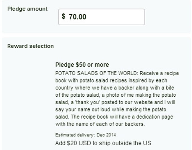 Potato salad Kickstarter