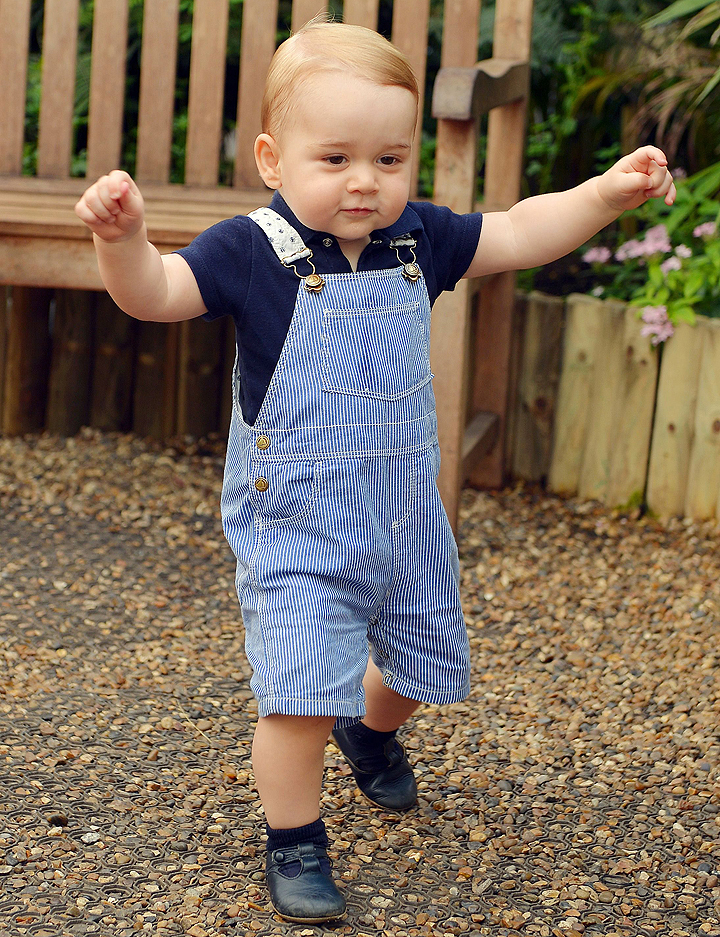 This photo dated Wednesday July 2, 2014, was taken to mark Prince George’s first birthday and shows the Prince during a visit to the Sensational Butterflies exhibition at the Natural History Museum in London.