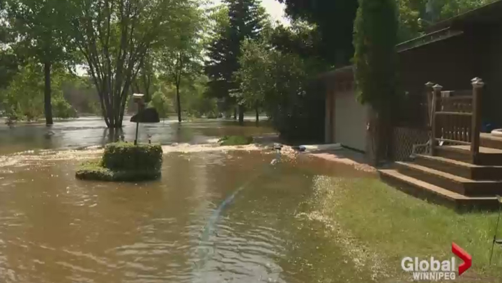 Southwest Manitoba, including badly flooded St. Lazare, Man., is under a severe thunderstorm warning.