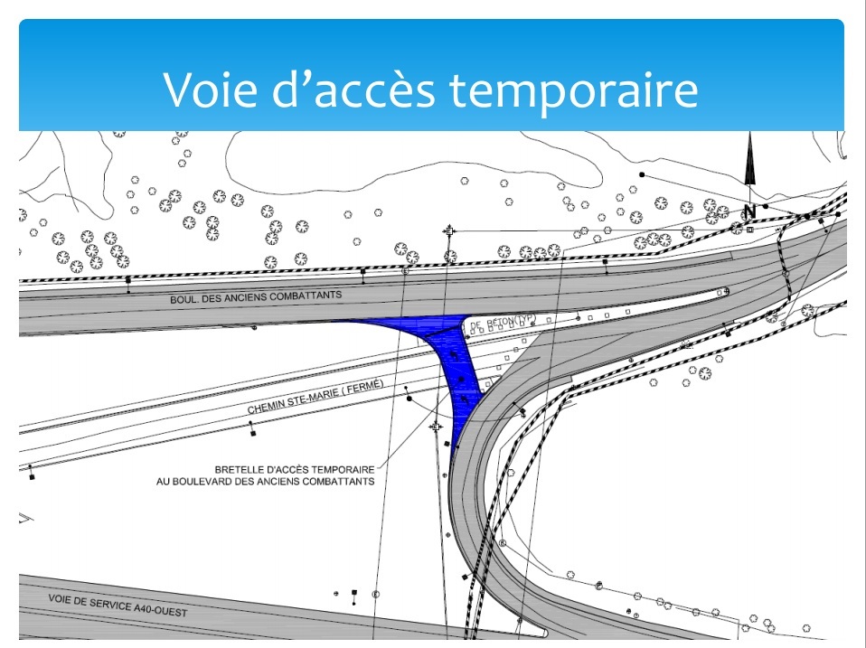 A reproduction of the new temporary access road in Ste-Anne-de-Bellevue.
