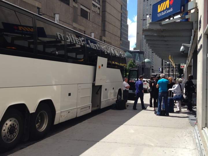 Stranded Via Rail passengers in Montreal after CN train derailment on July 10, 2014.