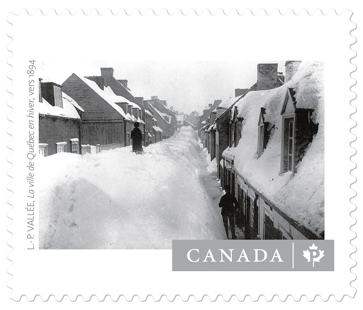 This Canada Post stamp features Winter in Quebec City, shot in 1894 by Louis-Prudent Vallée.
