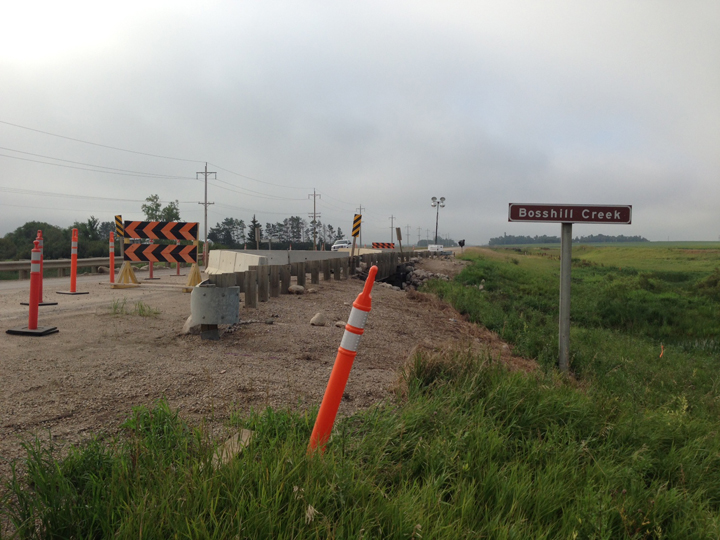 Bridge washed out RM of Edward Manitoba flood rain damage