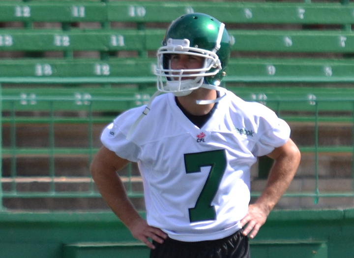 The Saskatchewan Roughriders released images of Weston Dressler practicing with the team today