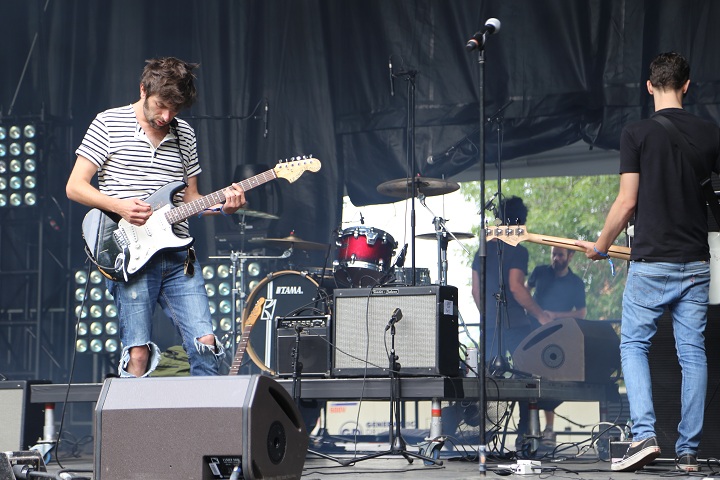 The band Le Trouble playing at Osheaga in Montreal on Friday, August 1, 2014.