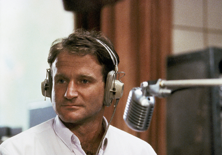 This 1987 file photo released by Touchstone Pictures shows actor Robin Williams in character as disc-jockey Adrian Cronauer in “Good Morning Vietnam.”