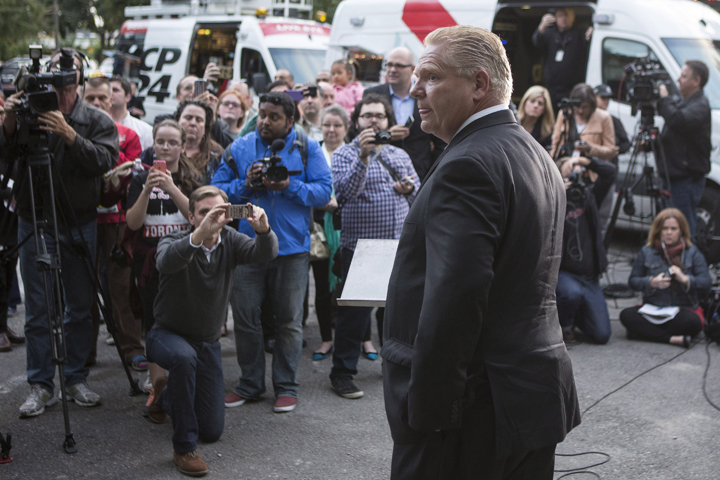 Doug Ford won't be taking part in the debate on public transit Monday.