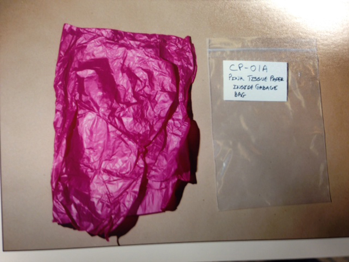 Tissue paper Magnotta allegedly used in parcels that were sent to various locations across the country.