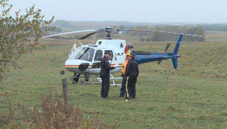 The RCMP helicopter that was involved in the search.