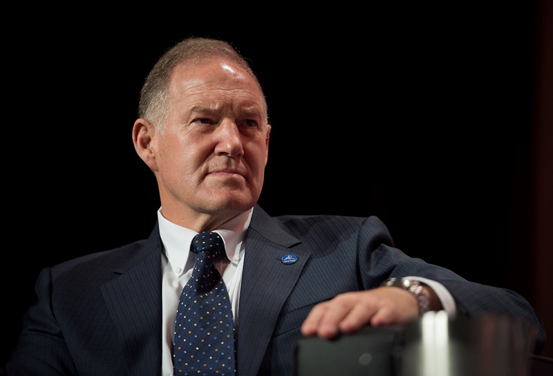 General Walter Natynczyk, president of the Canadian Space Agency, participates in a plenary session with leaders of other major space agencies at the 65th International Astronautical Congress in Toronto on Monday, September 29, 2014. THE CANADIAN PRESS/Darren Calabrese.