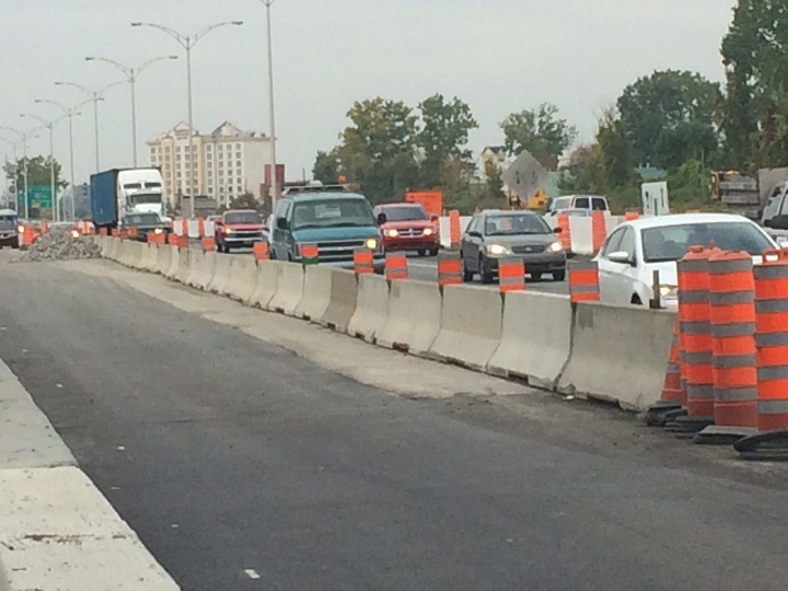 A glimpse of construction on the West Island reserved bus lane on October 1, 2014.