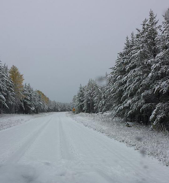 Highway 304 Manitoba snow