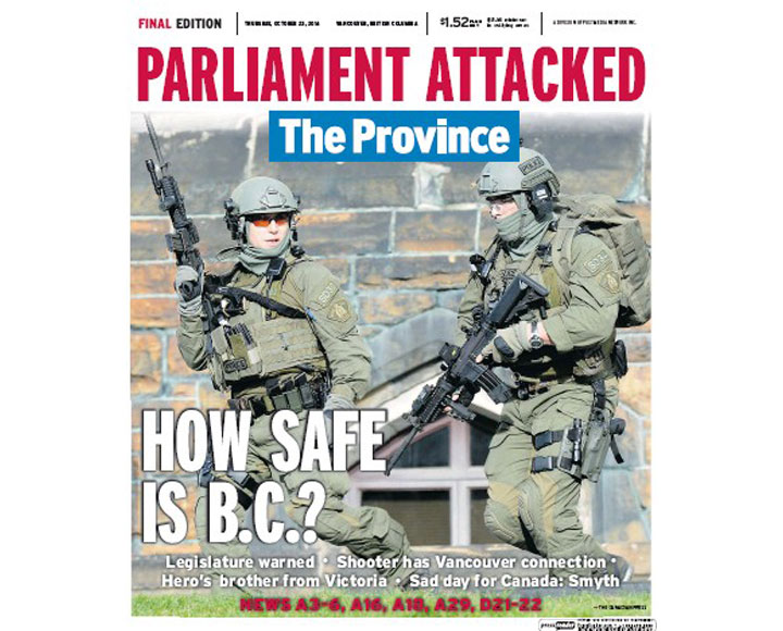 PHOTOS: Newspaper front pages day after Ottawa came under attack - image