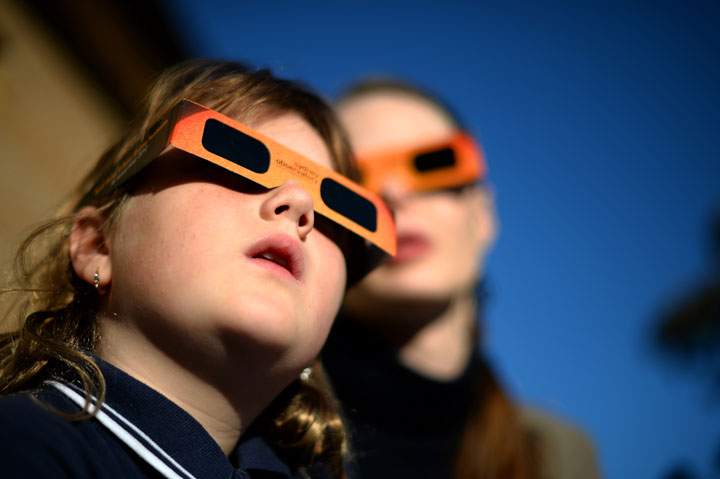 If you’re hoping to catch a glimpse of the partial solar eclipse, make sure you wear proper eclipse glasses.