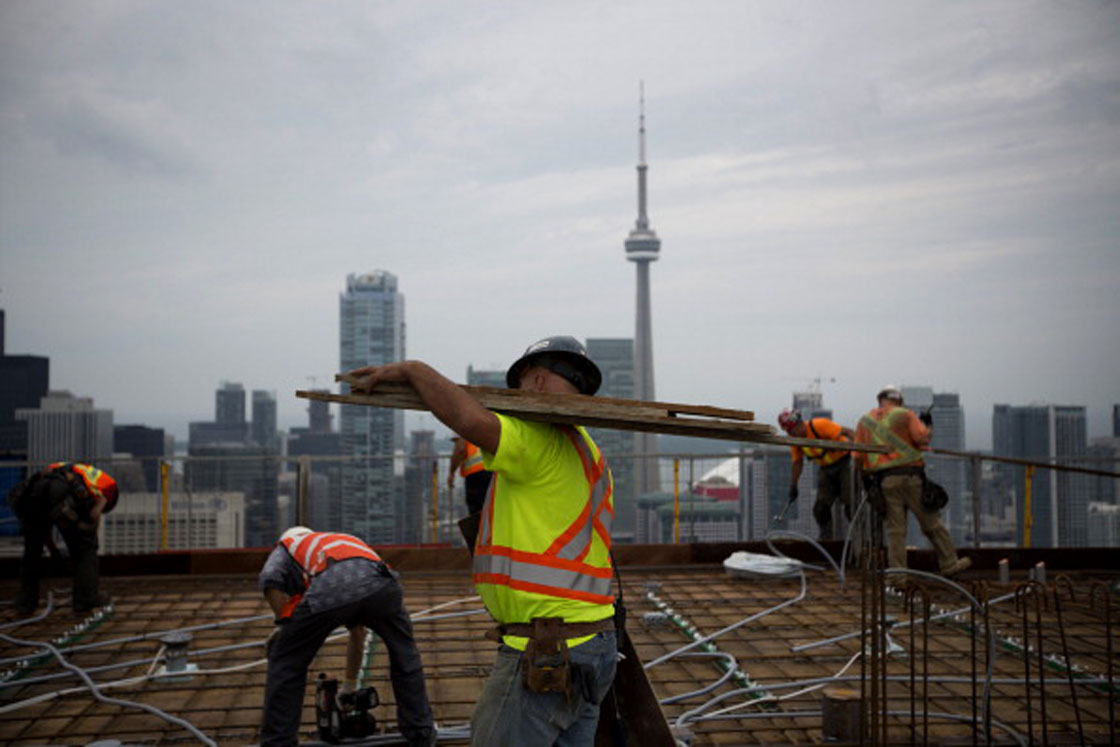 The number of condominium towers under construction in Canada -- as well as the number of workers constructing them -- remain at record high levels.