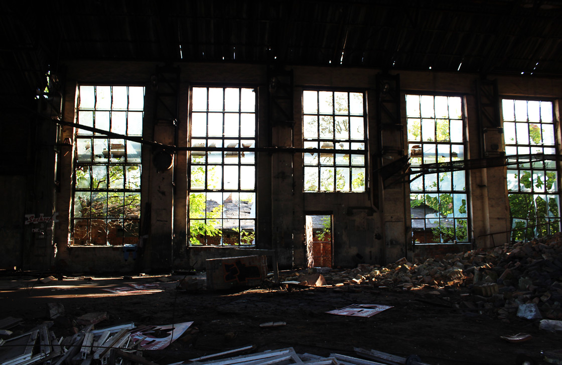 The old glassworks in the abandoned village of Haidemühl