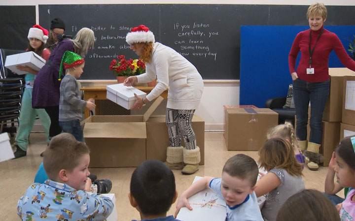 The ninth annual TLC@Home drive aims to ensure every student at four Saskatoon elementary schools receives a Christmas gift box.