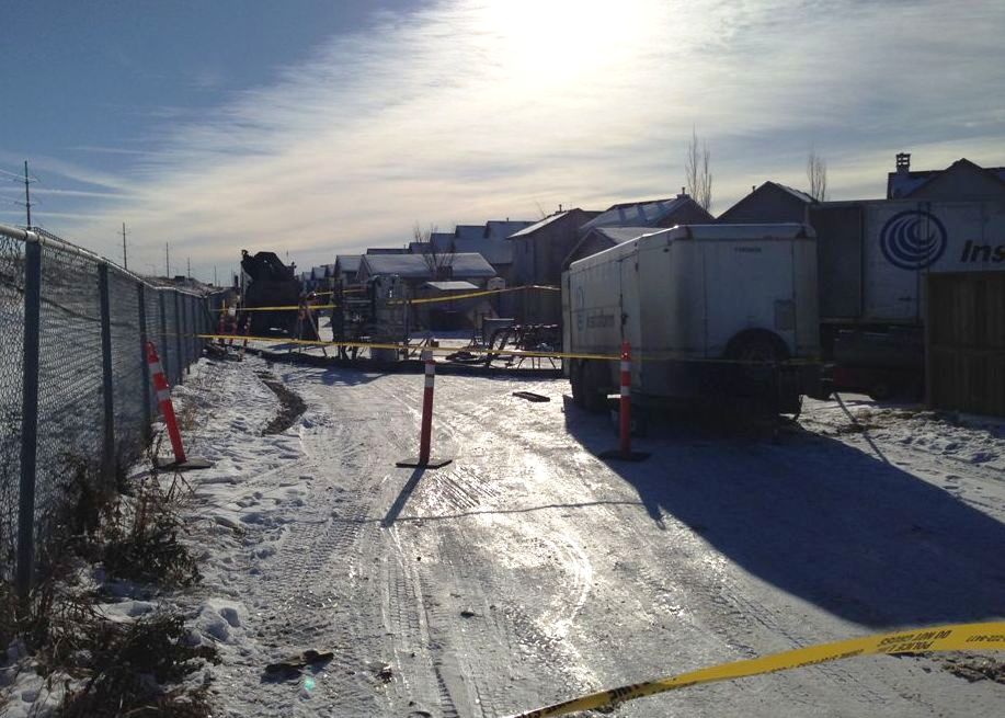 Emergency crews were called to an alley in the 100 block of Cranberry Square S.E. on Tuesday. 