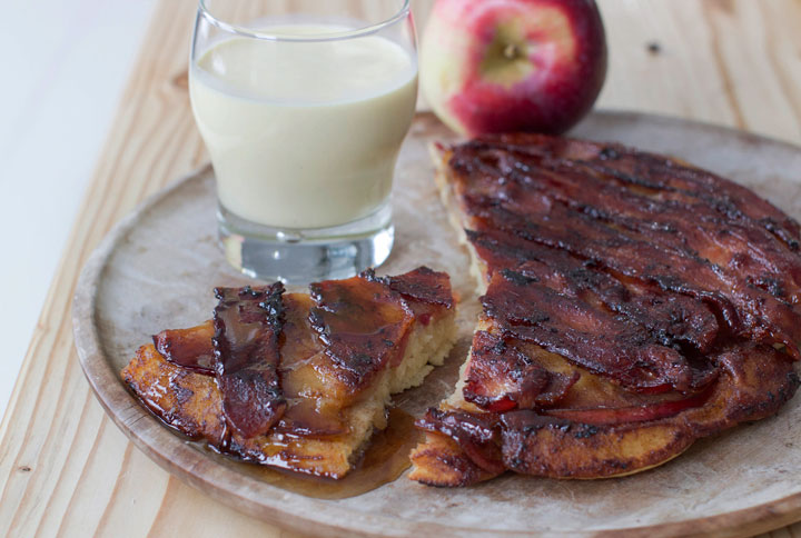This Dec. 1, 2014, photo shows bacon apple baked pancake in Concord, N.H. The baked pancake was inspired by an upside down cake.