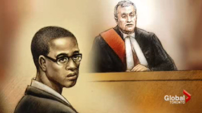 In this courtroom sketch, Christopher Husbands appears in court in Toronto in December.