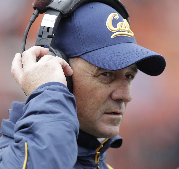 In this Oct. 30, 2010, file photo, California head coach Jeff Tedford looks on from the sidelines during an NCAA college football game with Oregon State in Corvallis, Ore. Tedford was fired on Tuesday, Nov. 20, 2012.