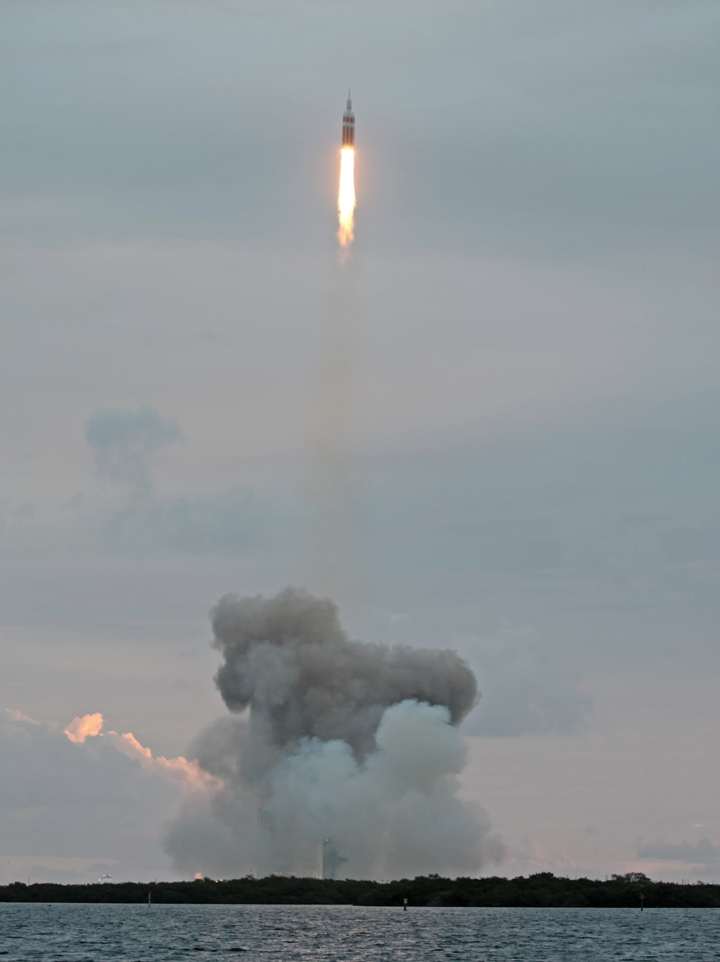 NASA’s Orion spacecraft seconds after it lifts off from the Kennedy Space Center on Dec. 5, 2014.
