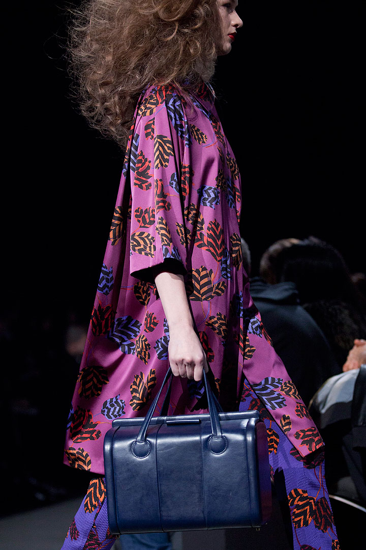 In this Feb. 11, 2013 file photo, a model walks the runway during the Marc by Marc Jacobs Fall 2013 fashion show during Fashion Week, in New York. Orchid is growing on us: A version of the purple hue is Pantone Inc.’s color of the year for 2014.