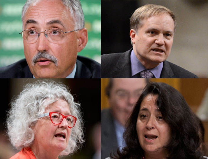 NDP MPs Dennis Bevington (top left), Peter Julian (top right), Linda Duncan (bottom left), and Paulina Ayala.