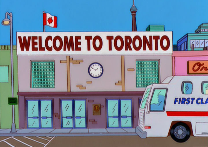 Toronto was featured in an episode of ‘The Simpsons.’