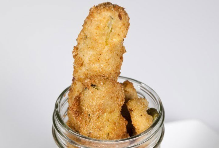 Crispy Fried Pickles with Buttermilk Ranch.