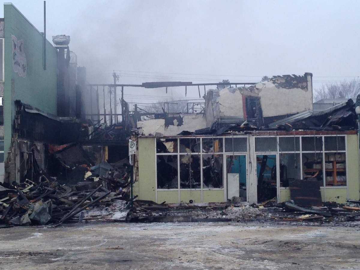 The aftermath of an early morning fire at the Roxy Theatre (10708 124 ST NW) in west-central Edmonton. Tuesday, January 13, 2015.