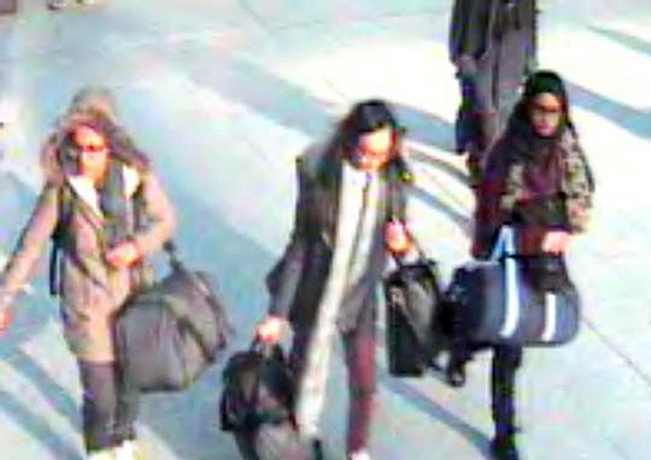 15-year-old Amira Abase, left, Kadiza Sultana,16, centre, and Shamima Begum,15, left England in a suspected bid to travel to Syria to join the Islamic State in February. Dozens of Canadian women are suspected of doing the same.