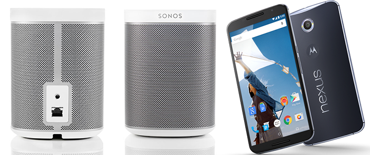 Our giveaway Sonos powerful Play 1 WiFi speaker and Google pure Lollipop OS Nexus 6 phablet