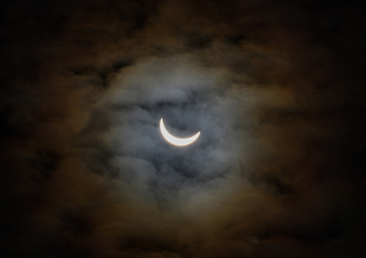 A partial solar eclipse is seen on March 20, 2015 in Leicestershire, England.