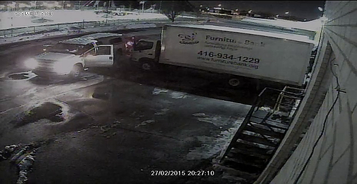 Security image provided by Furniture Bank recorded on Feb. 27, 2015.