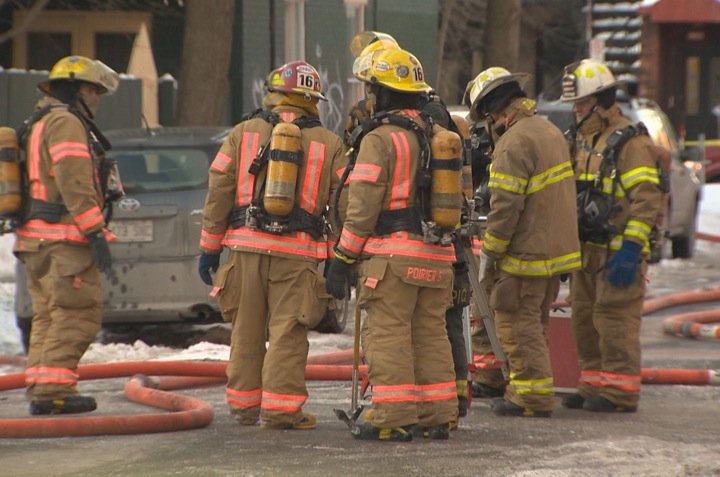 Gaz metro workers were at the scene of a gas leak apparently caused when a gas line was nicked by snow removal vehicles in Plateau-Mont-Royal on Friday, March 6, 2015.