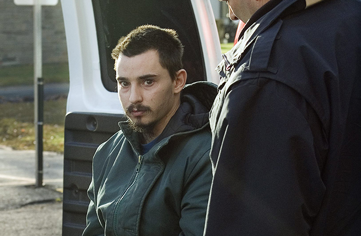 Gregory Allen Despres, the New Brunswick man accused of killing his two elderly neighbours, and beheading one of them, arrives at court for his second murder trial in Fredericton on Monday, Nov. 5, 2007.