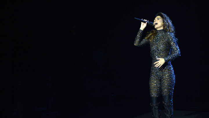 Shania Twain, pictured performing in Las Vegas.
