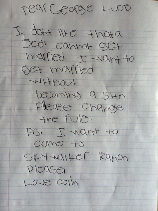 colin letter to george lucas
