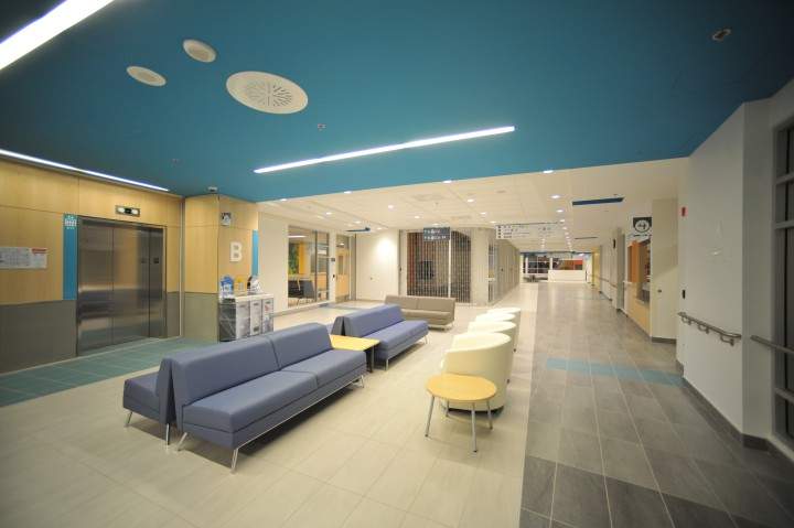 Entrance elevators for the Montreal Children's Hospital.