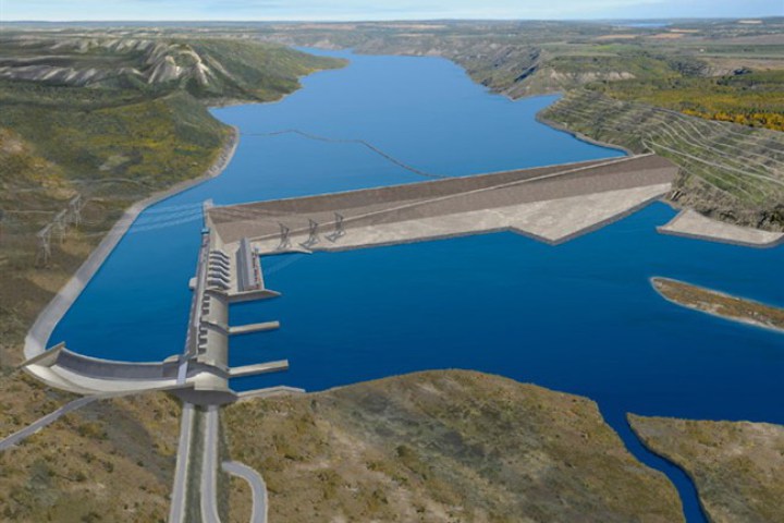 The projected BC Hydro Site C Dam is pictured in an artist's rendering. 