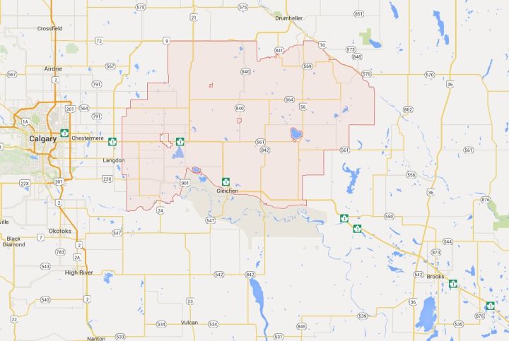 Wheatland County map