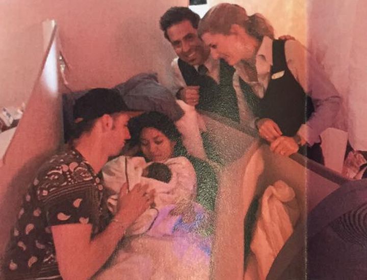 Baby Chloe born on Air Canada flight