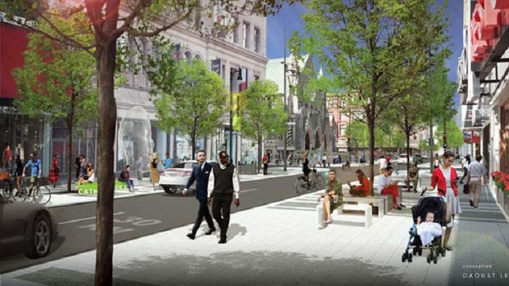 Montreal's Sainte Catherine Street re-imagined. 