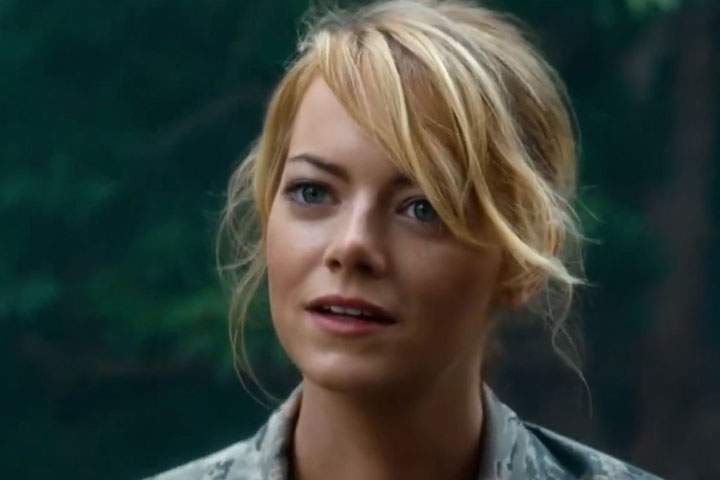 Emma Stone, pictured in a scene from 'Aloha.'.