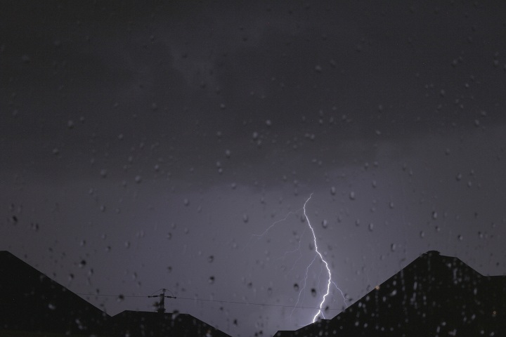 George Schizas snapped a photo of a lightning strike in Vaudreuil.