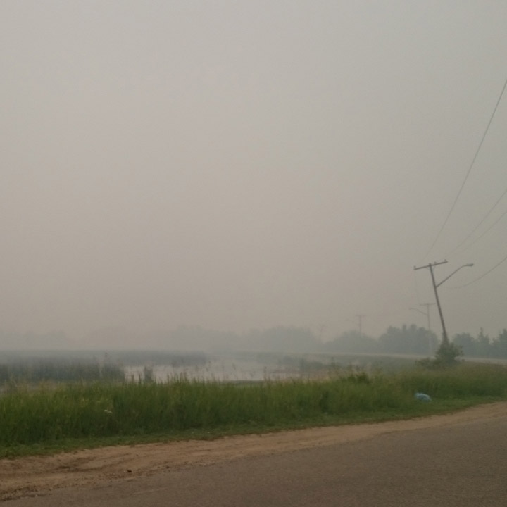Smoke in Île à la Crosse, Sask. on June 29, 2015.