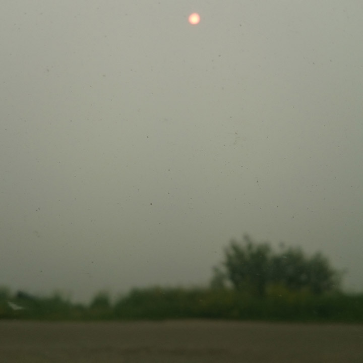 Smoke in Île à la Crosse, Sask. on June 29, 2015.